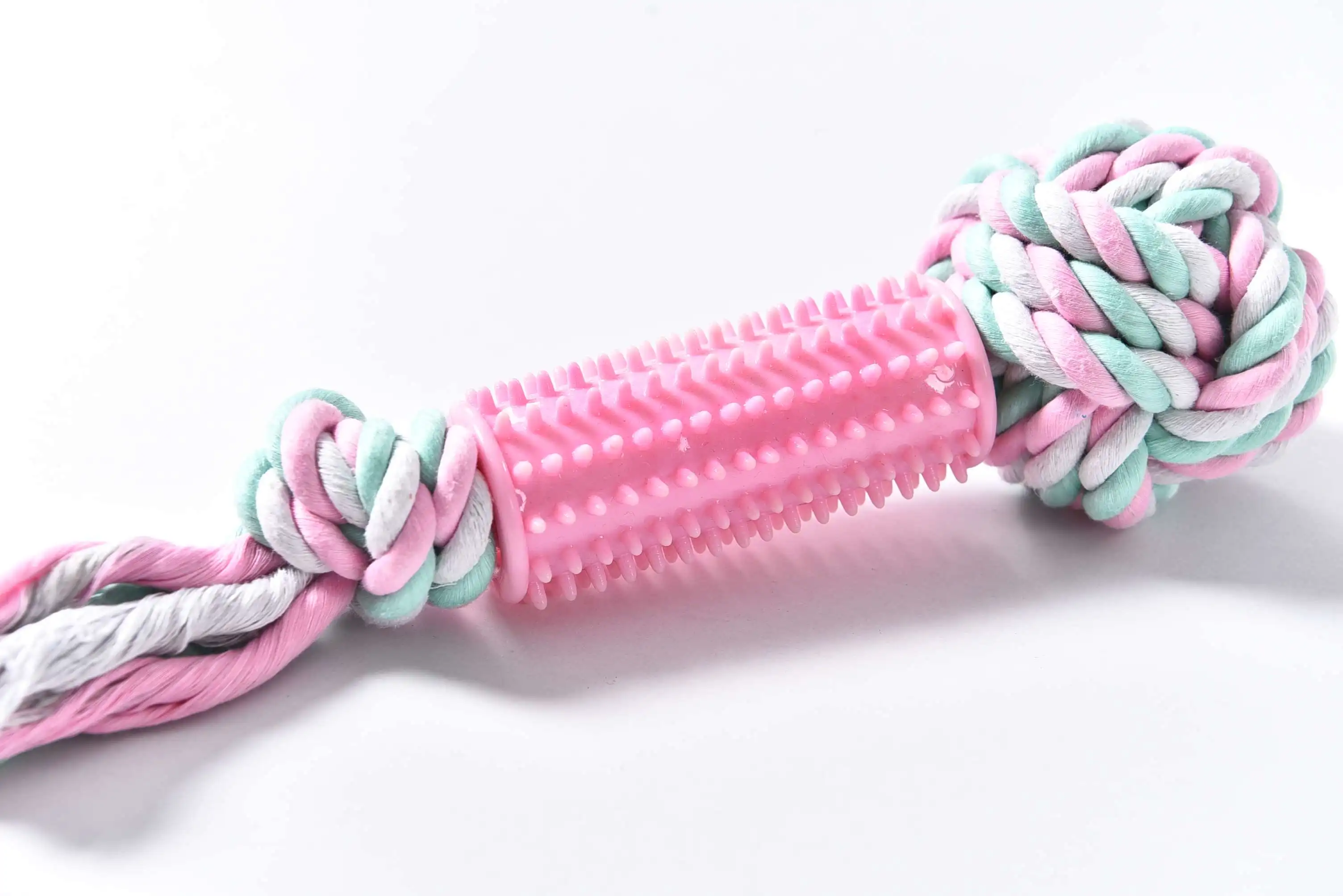 Wholesale Pet Product Cheap Chew Cotton Rope Pet Ball Dog Toy With Tpr