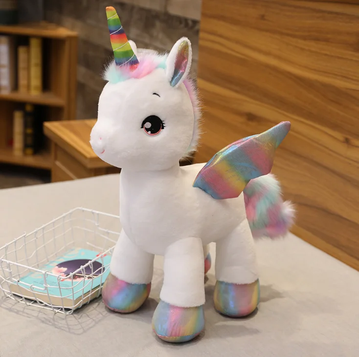 Yeqivo Unicornio Gigante Juguetes Peluche Grande Arcoíris Púrpura Unicornio Animales de Peluche (Azul,80CM