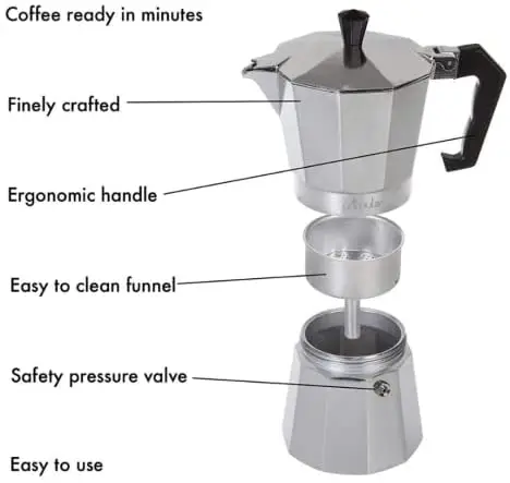 Aluminum Mocha Coffee Pot Rapid Stovetop 50-600ML Coffee Brewer