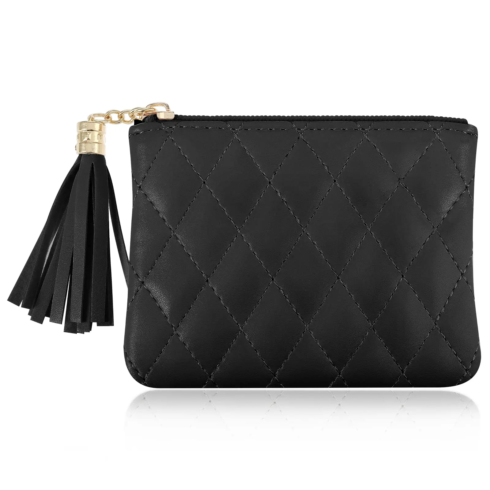 RFID блокирующий кожаный держатель для кредитных карт брелок кошелек на молнии Кошелек монет