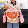 Pink large-sized backpack with pain relief feature