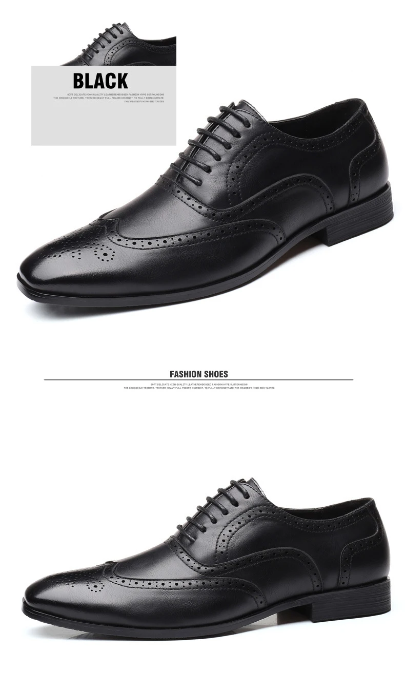 Ample Italian Oxford Man Shoes Comfort Lace Up Office Leather Dress ...