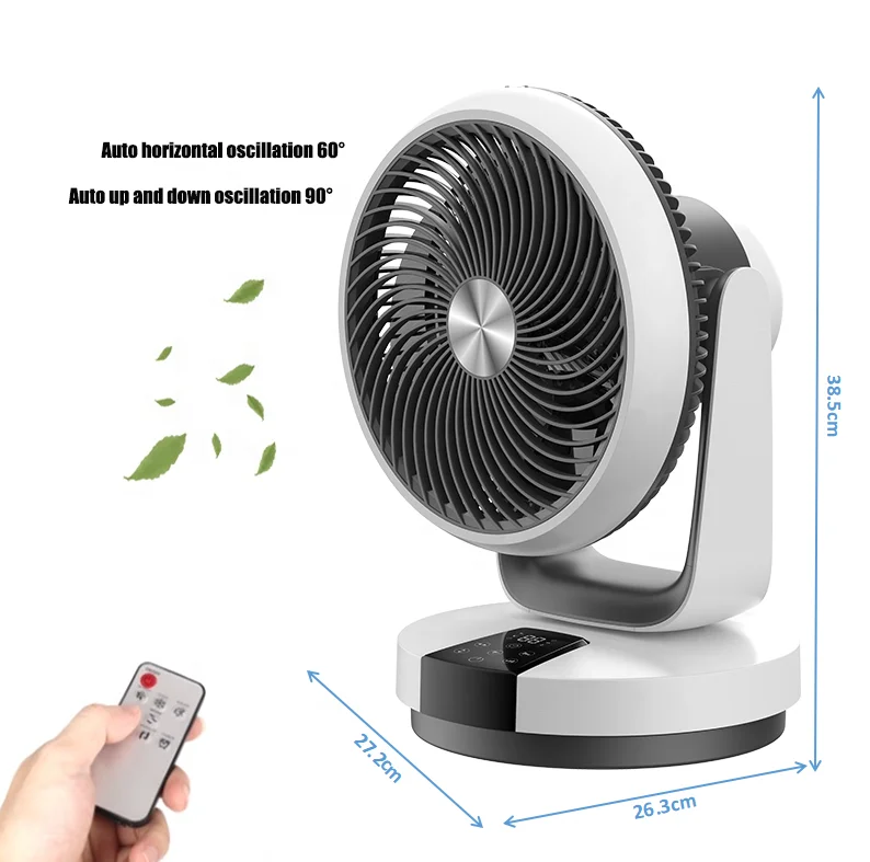 3D Oscillating Smart Table Fan AI Speed Adjust Turbo Circul Fan 10 Inch Portable Air Circulation Fan for Room