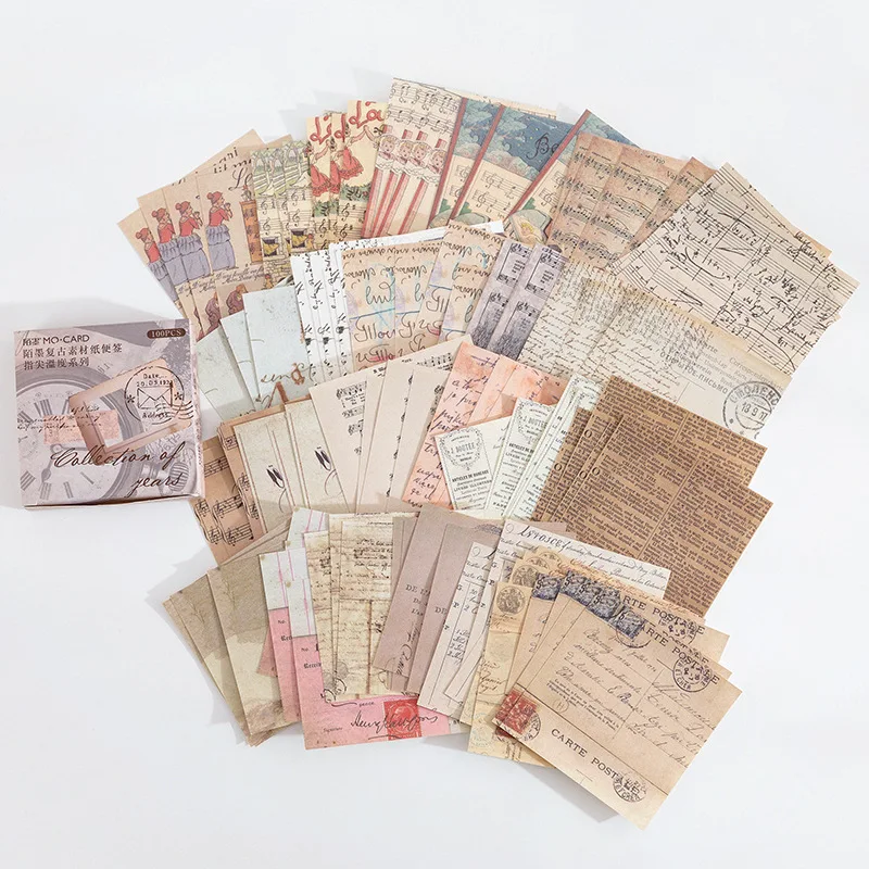 100 pcs vintage journal diy scrapbook