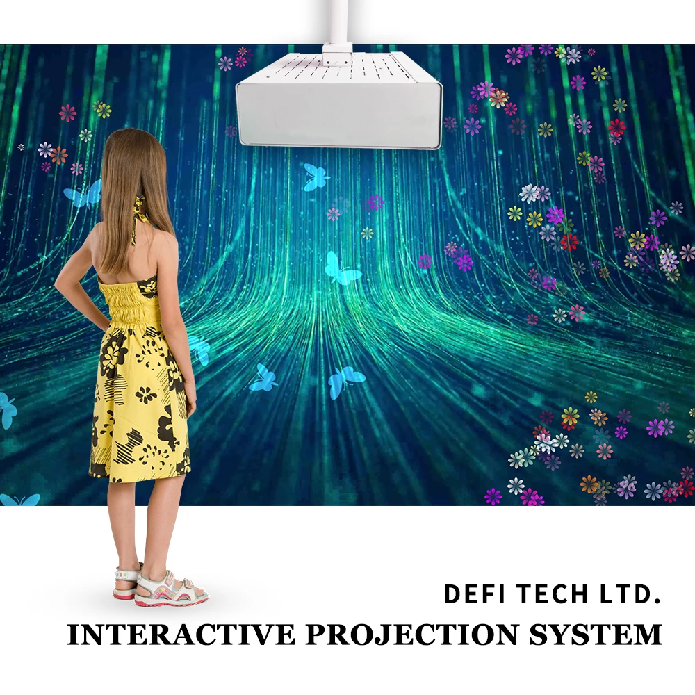 Short Throw 1080p Projector Short Throw Interactive Floor and Wall Projector with 80 Games for Kids School Playground