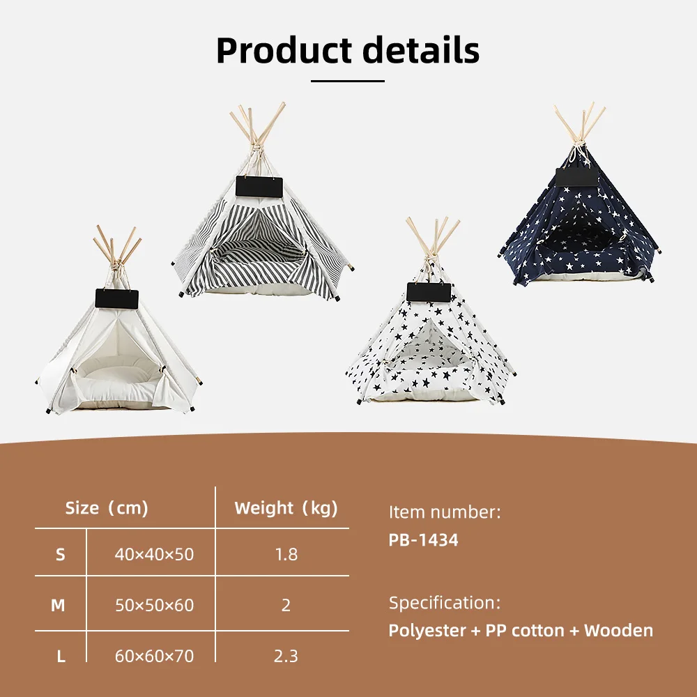 Wholesale Washable Pet Bed Pet Tent Bed Indoor Outdoor Puppies House P - product detail 3
