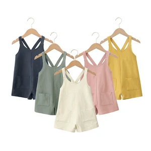 Wholesale Fashionable China Trendy Custom Summer Jumpsuit Cool Sleeveless Adjustable Shoulder Strap Baby Romper