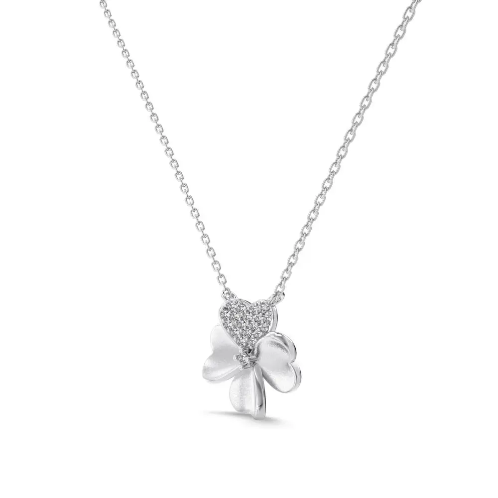 KAKODIY Lucky Four Leaf Clover 18K Gold Plated Zircon Jewelry 925 Sterling Silver Necklace detail 3