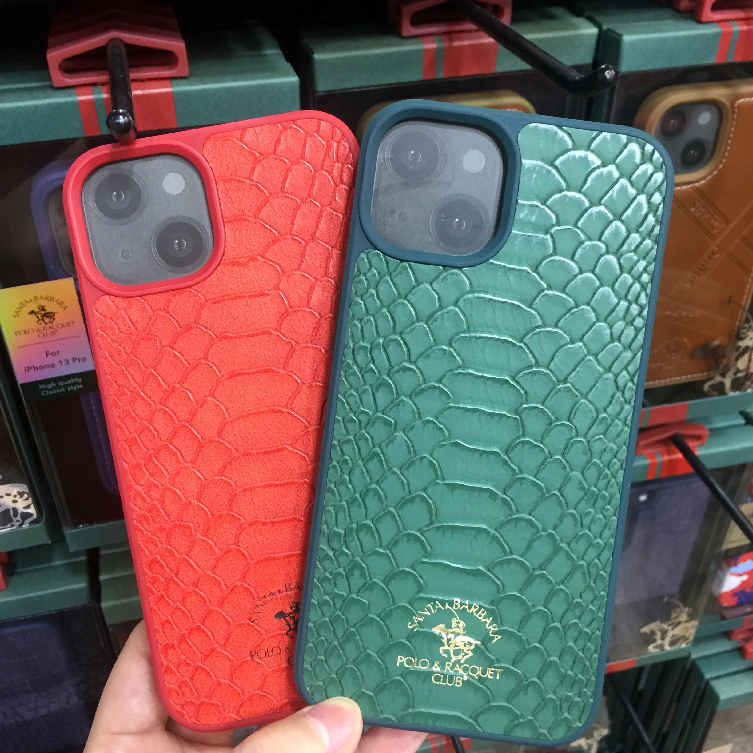 POLO Knight for iPhone 13 Pro Max Case for Crocodile and Snake Texture PU Leather Mobile Phone Cover