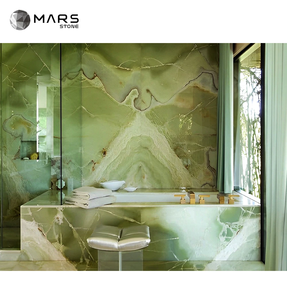 Luxurious Customized OEM Green Onyx Bar Table Countertop