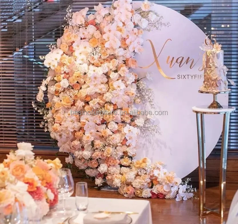 High Quality Round Circle Donut Wedding Acrylic White Wall Backdrop