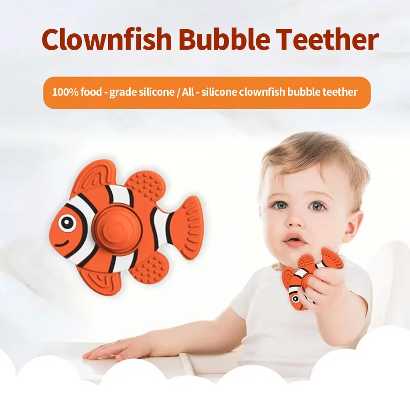 New Baby Teether Anti-Hand-Eating Silicone Stick in Clownfish Style Soft Toy Infant Maternal Supplies supplier