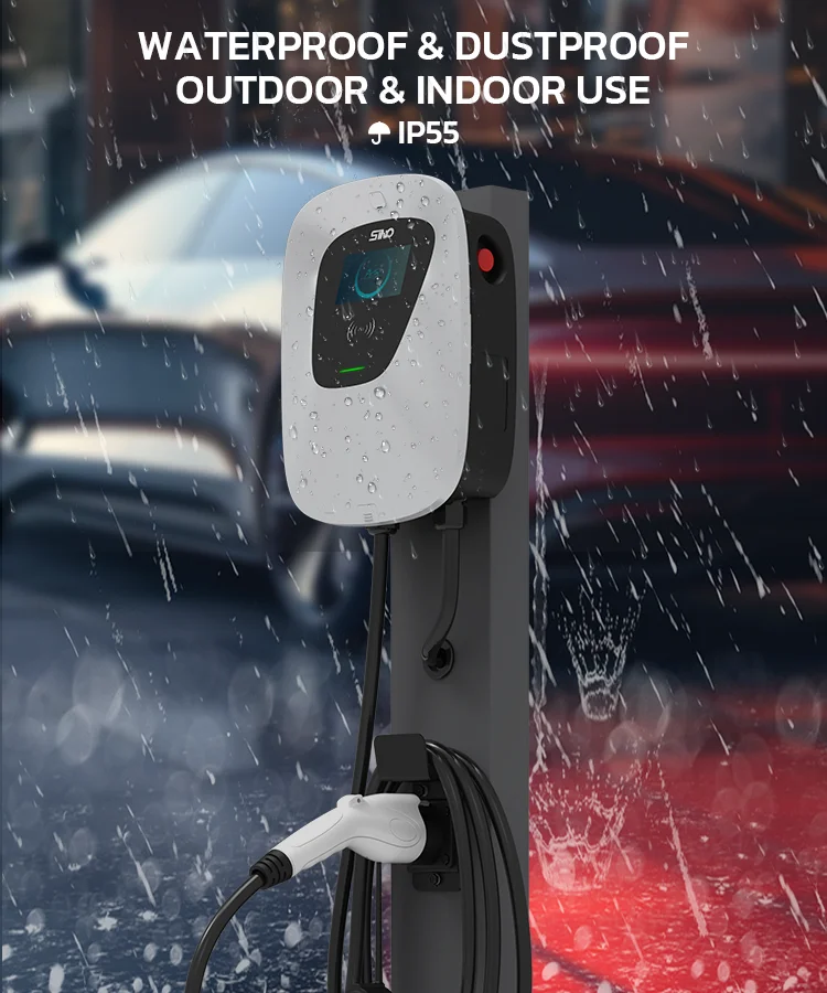 OEM ODM Electric Car EV Charger Type 2 4.3 Inch LCD Display AC Wall Box ...