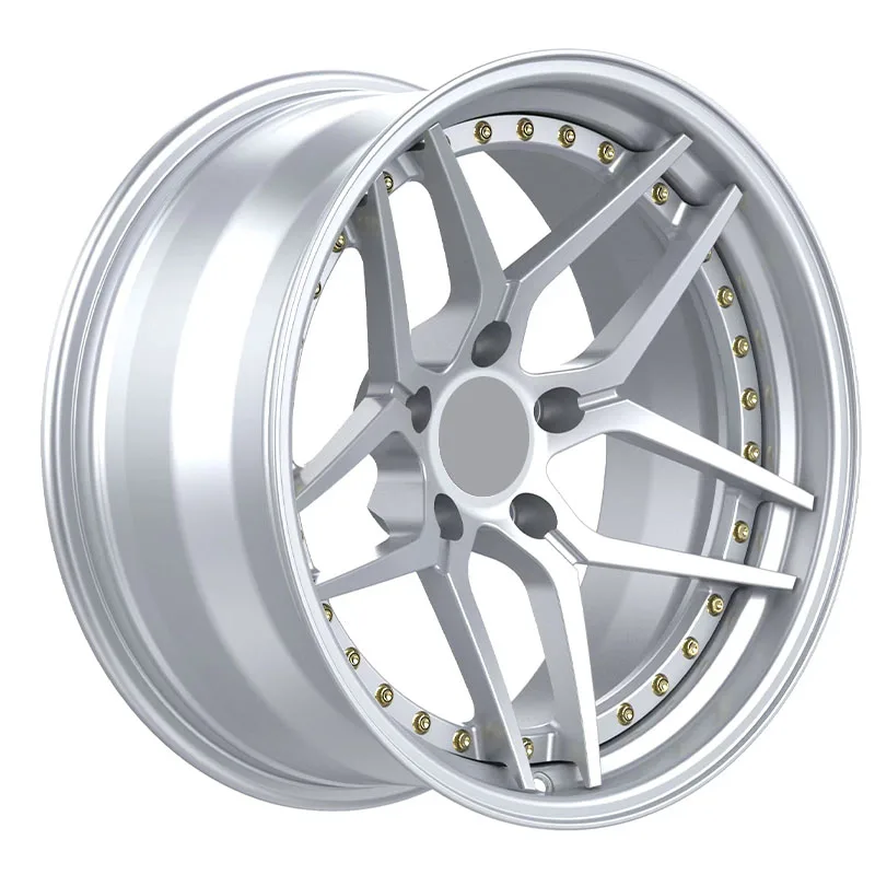 Custom Alloy Forged Wheel Gold Rims 2-Pieces 17 18 19 20 21 22 24 26 28 Inch Deep Dish Forging Concave Wheel supplier