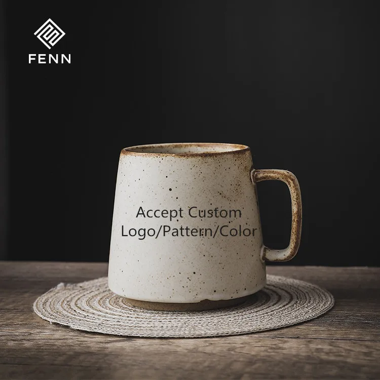 FENN Customized Logo Wholesale Japanese Tea Cup Antique Glazed Design Ceramic Coffee Mug Porcelain Cup for Gift