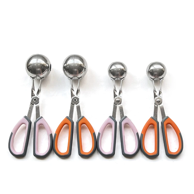 Factory Direct Sale Stainless Steel Double Color Handle Meatball Maker With Anti Slip Handle
