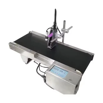 Date Batch Lot Number Code Online Inkjet Printer with Mini Desktop Conveyor Table