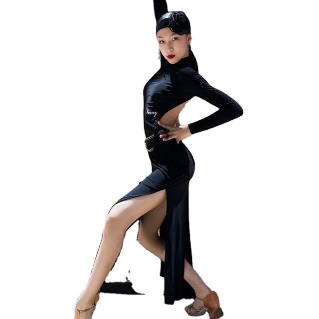 Vennystyle 2024 Professional Latin Dance Suit for Women/Children New Training Jumpsuit with Tassel Dance Costume