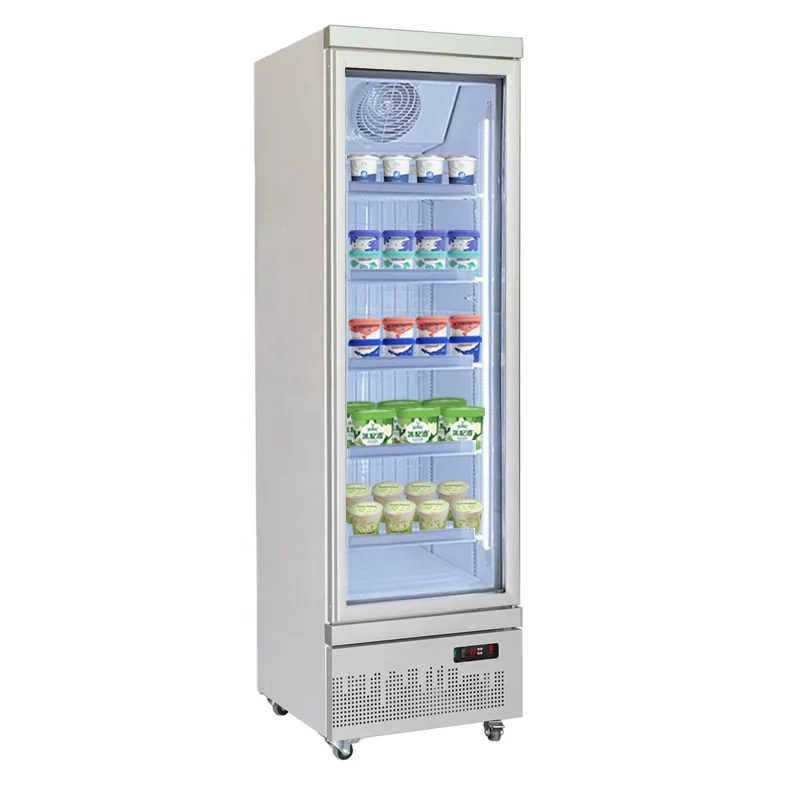 Commercial Single Door 400L Ice Cream Display Freezer Frozen Food  Refrigerator Showcase Supermarket Freezer Super Cool Fridge