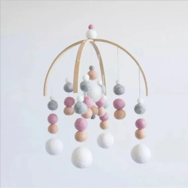 light weight baby mobile cloud wire ornament hangers felted ball