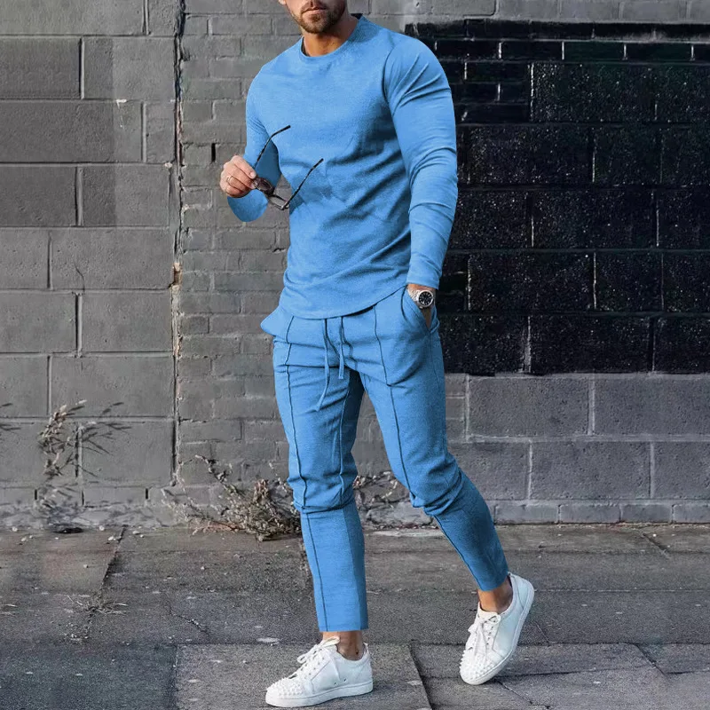 Spring Winter 2pcs t Shirts Pants Set Men Casual Fashion Set Sport Tracksuit Basketball Jogging Suit Men Clothing Streetwear