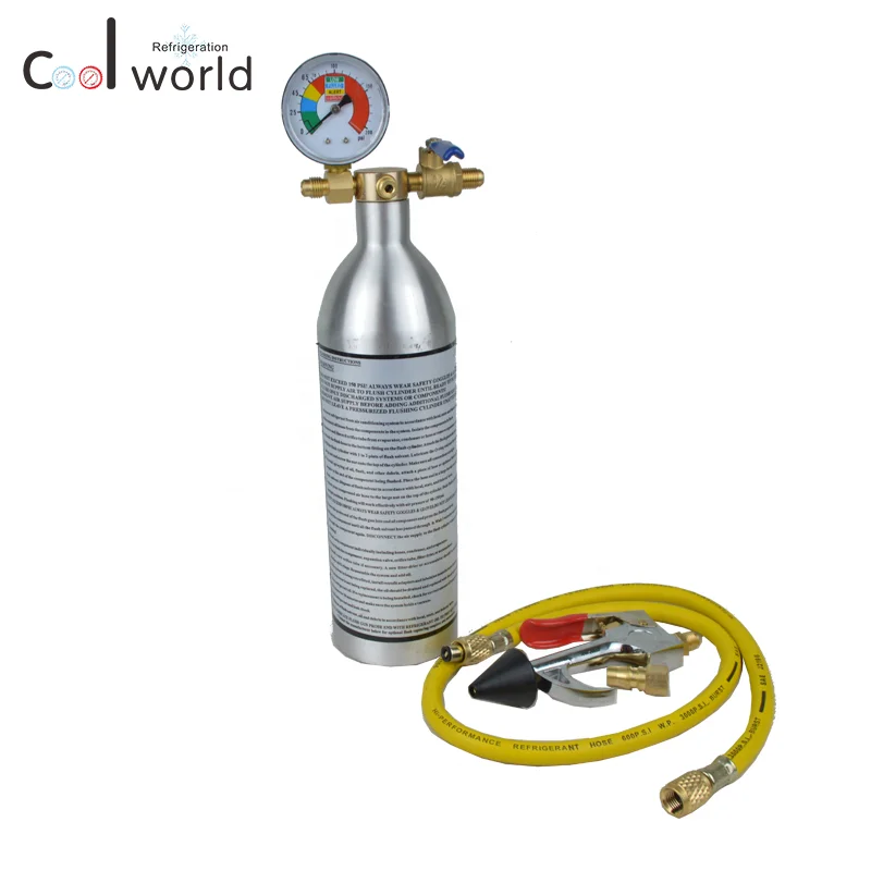 Auto A/c Cleaner Flush Canister Gun Kit For Car Condenser Evaporator Piping System Cleaning And