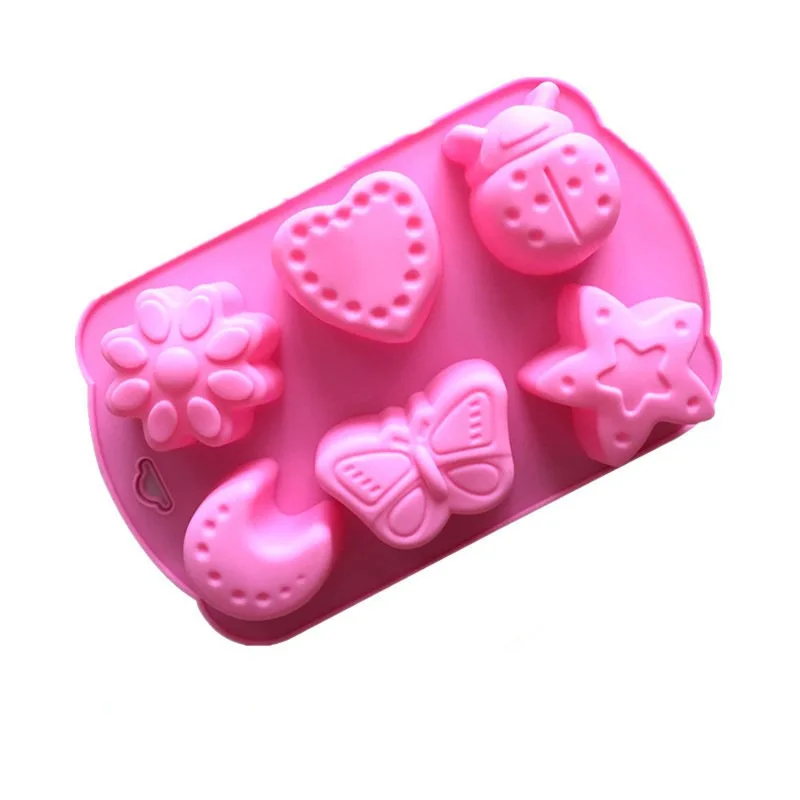 DIY Silicone Mold 6 Cavity Insect Shaped Cake Mould Jelly Chocolate DIY Baking Christmas Biscuit Mold Ice Grid Mould manufacture