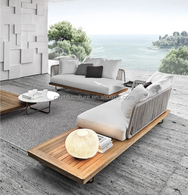 Sofa Outdoor Garden Furniture Plus Size Lounge Sets Outdoor Wooden Large Luxury Outdoor Sofa