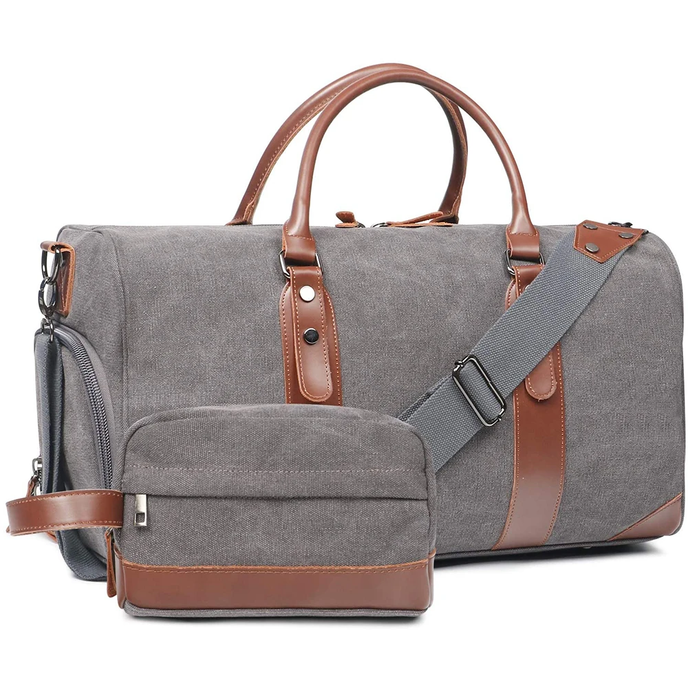 Waterproof Duffel Weekender Overnight Travel Duffle Bag Set with Shoe Compartment