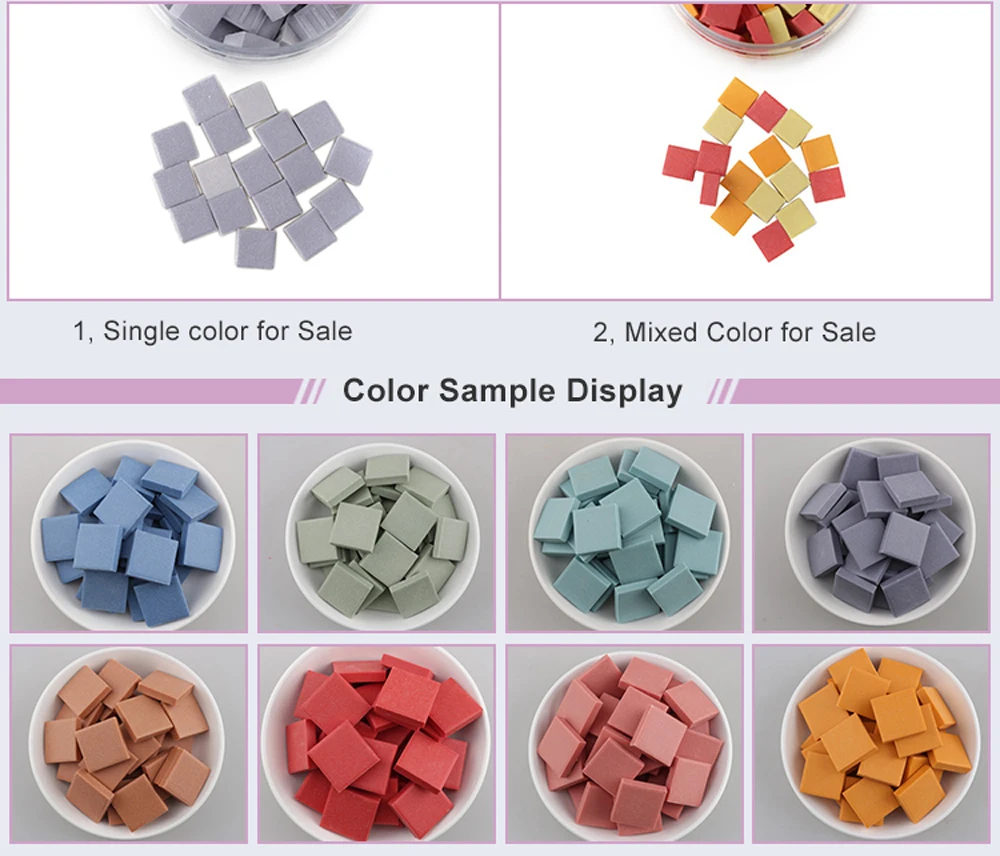 Economical Unglazed Colorful Square Diy Bulk Ceramic Mosaic Art Craft ...