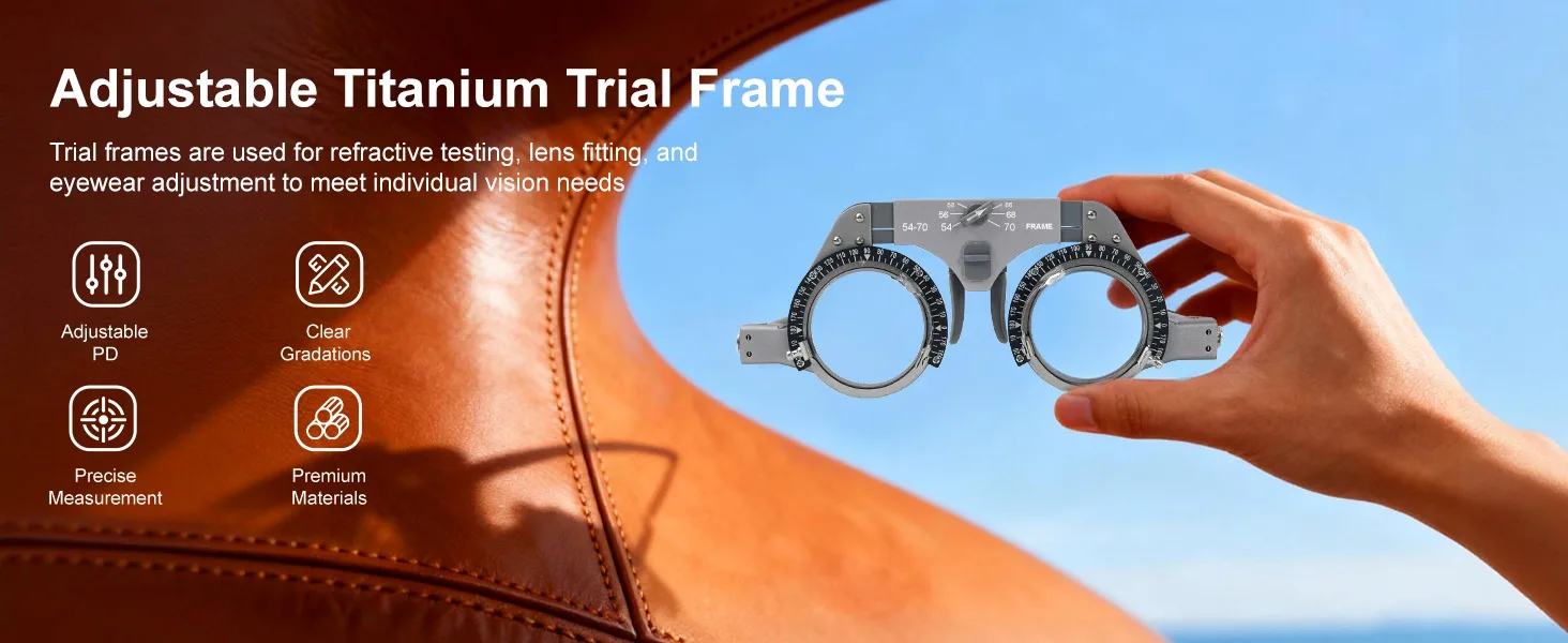 High Quality Wholesale Ophthalmic Trial Lens Frame with Titanium Metal Material for Optical Optometry