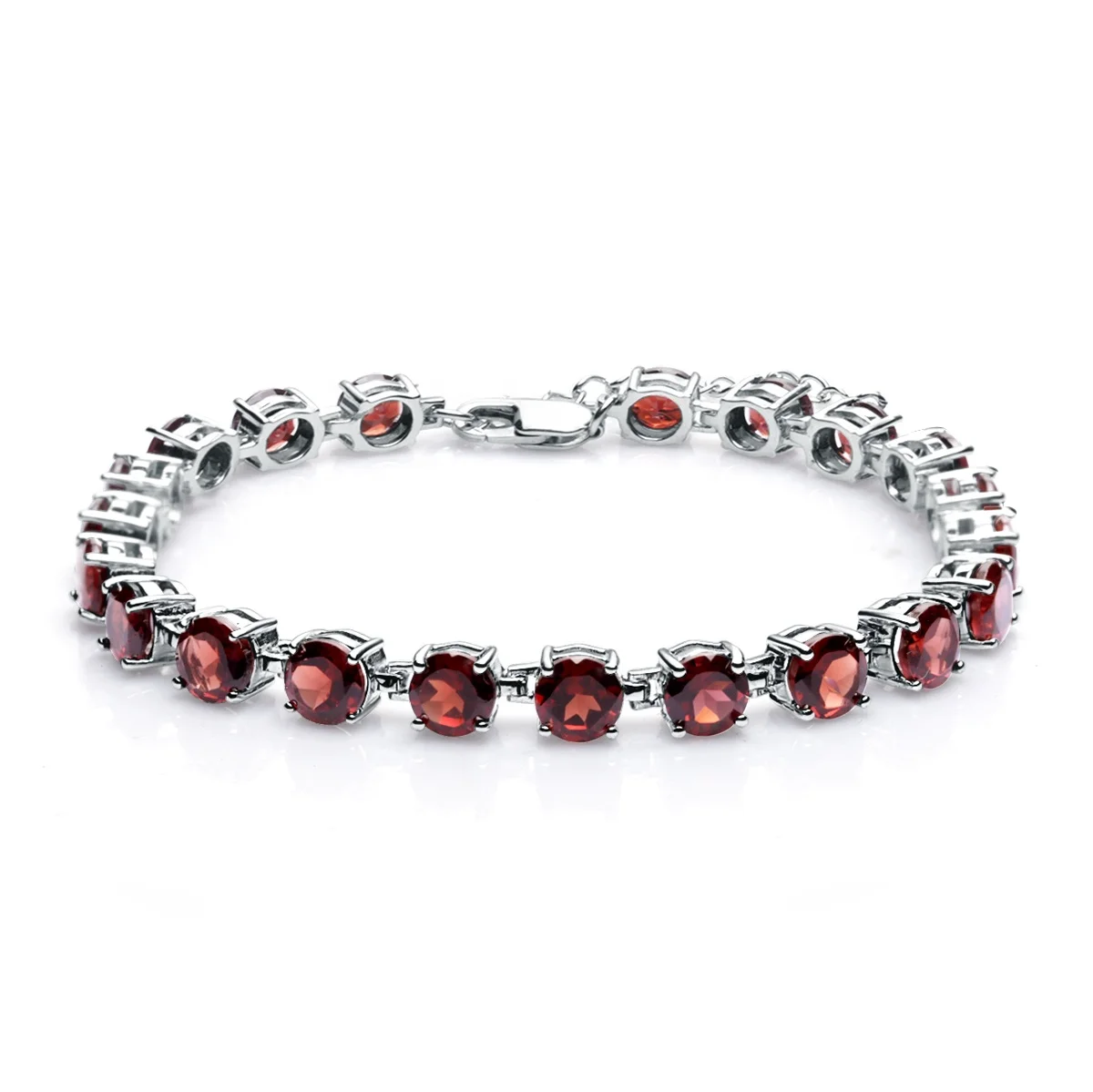 Bracelet Femme En Grenat Naturel Et Perles – Argent Sterling 925, Longueur 8,5 Pouces, Fait Main Inde