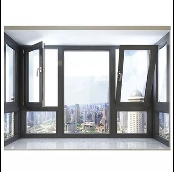 Aluminum Tilt Turn Windows Double Glazed Aluminium Windows