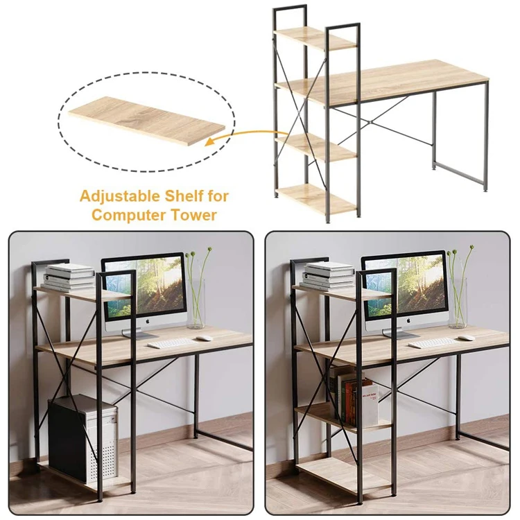 Steelite Steel Computer Desk With Bookshelf Design in Study