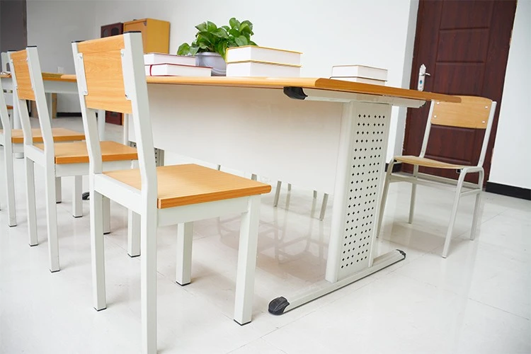 Modern Design Adjustable Metal Library Reading Table and Chair Set for Students for School Use