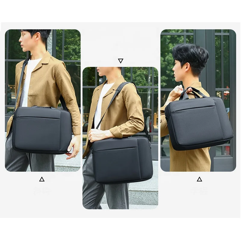 2024 Fashion Design Custom Logo Crossbody Handbag Big Capacity Brieface Business Computer Messenger Shoulder Sling Laptop Bag