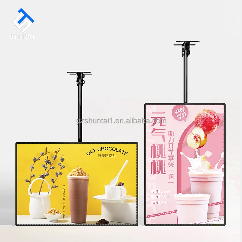 Fast Food Cafe Illuminated LED Menu Board Display Aluminum Frame with Acrylic PVC Backlit Advertising Light Box Ordering Food
