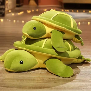 Soft Cute Animal Big Eyed Green Turtle Plush Stuffed Toys Cushion Cartoon Toys Turtle Stuffed Toy