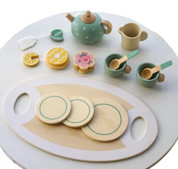 New Products Children's simulation dessert shop Ice cream ice cream tea set sales shop boys and girls play home wooden toys