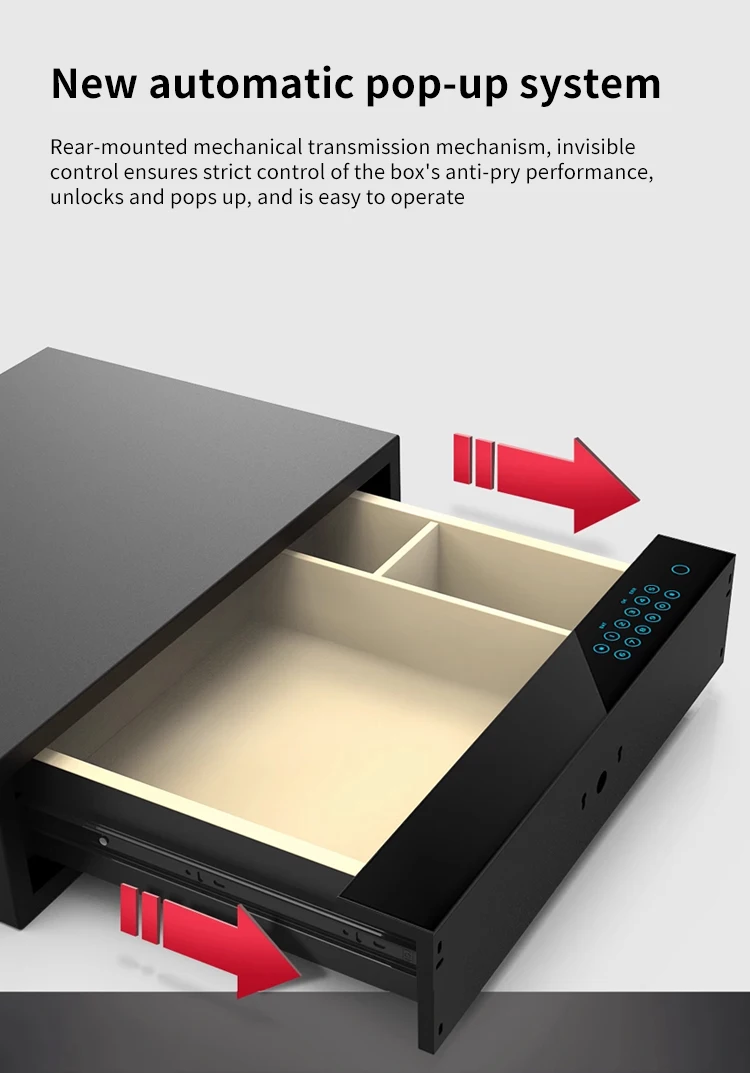 Safe Box for Money Wardrobe Wall Hidden Drawer Lock Fingerprint & Digital Lock CEQ Safe Steel Digital Smart Safe Cabinet factory