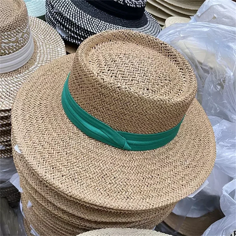 Ботинки в рыбацком стиле оптовая продажа Приморский дизайнерские женские милые простота соломенная шляпа Солнцезащитная на