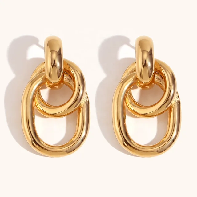 Dingran Fashion Design Winding Twisted Stud Earrings For Women joyas de acero inoxidable al por mayor