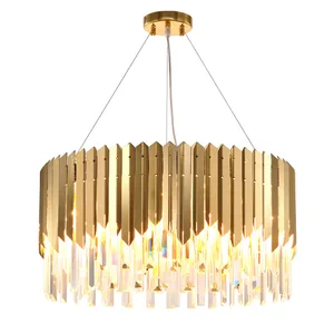 Decoration Luxury Pendant Lamp Living Room Ceiling Modern Gold K9 Crystal Chandelier