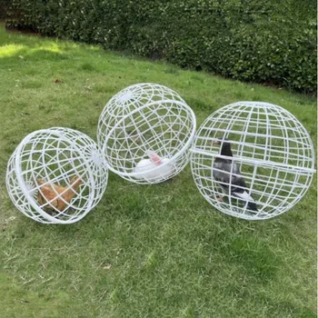 Walking Chicken Cage Plastic Spherical Pigeon Cage Round Rabbit  Duck Cages Can Roll and Walk To Feed Free Range