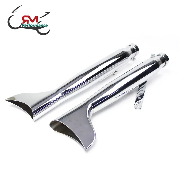 Retro Motorcycle Fishtail Exhaust Silencer Mufflers Pipe for