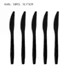 Couteau en plastique noir-10 pièces