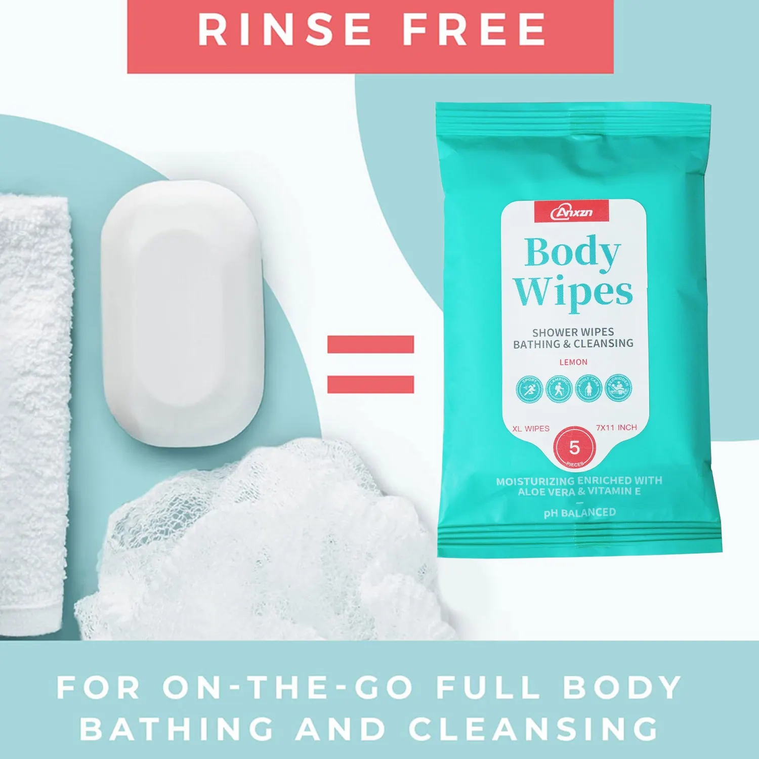 Slip af med sved og snavs på farten med No Rinse Body Wipes