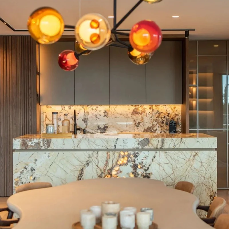 product luxury modern brazilian pandora quartzite kitchen countertops vanity tops table tops natural marble translucent stone island-7