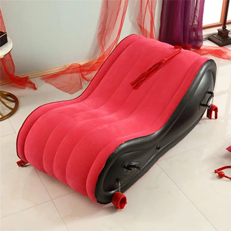 Red Inflatable Sex Sofa Furniture 440lb Load Carrying Capacity Ep Pvc Pillow Air Cushion Bed 8137