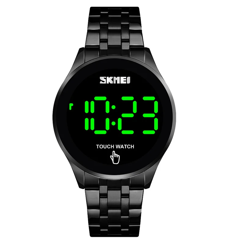 Skmei 1579 LED Touch Digital Watch Rose Gold Stainless Steel Band Wristwatch Unisex Alibaba